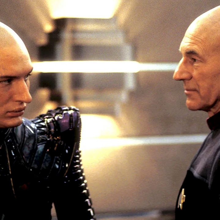 Tom Hardy and Patrick Stewart star in Star Trek: Nemesis