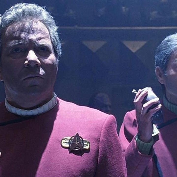 William Shatner and DeForest Kelly star in Star Trek VI.