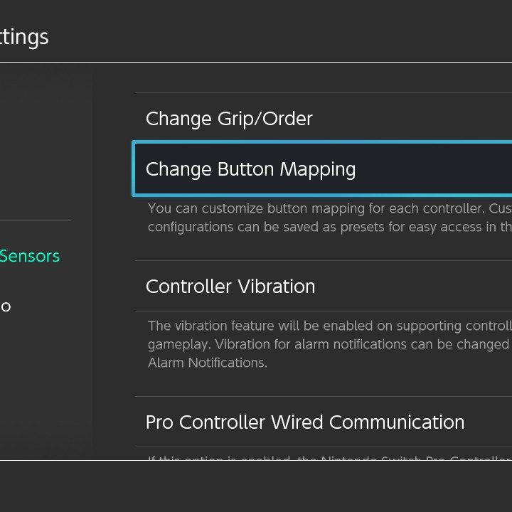 The Nintendo Switch's system settings let you change button mapping.