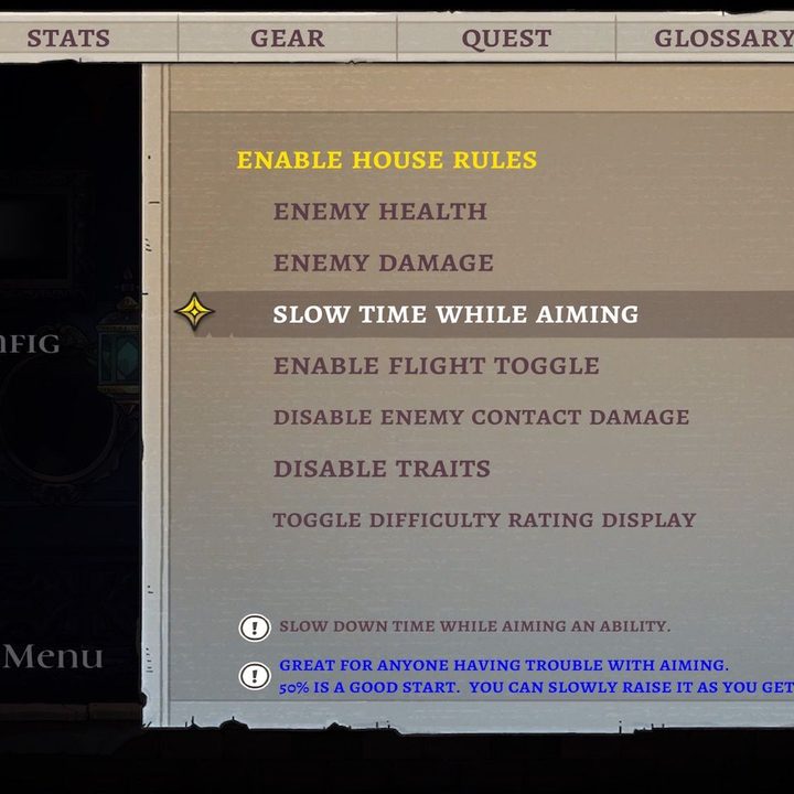 A menu of accessibility options.