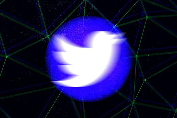 A stylized composite of the Twitter logo.