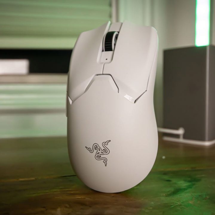 Razer Viper V2 Pro standing up.