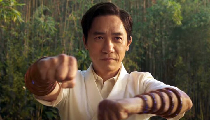 Wenwu in a fighting position in Shang-Chi and the Ten Rings.