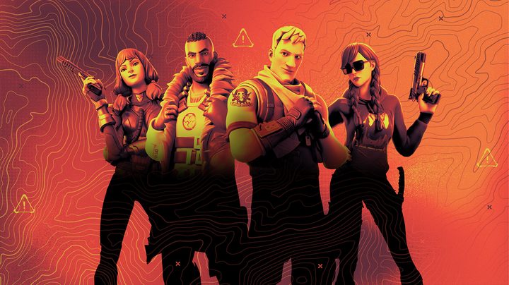 Promo material for Zero Build featuring four characters from Fortnite.