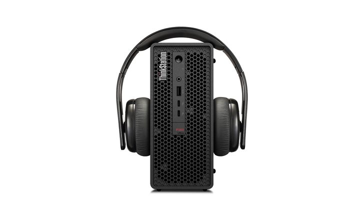 A pair of headphones resting on the P360 Ultra.