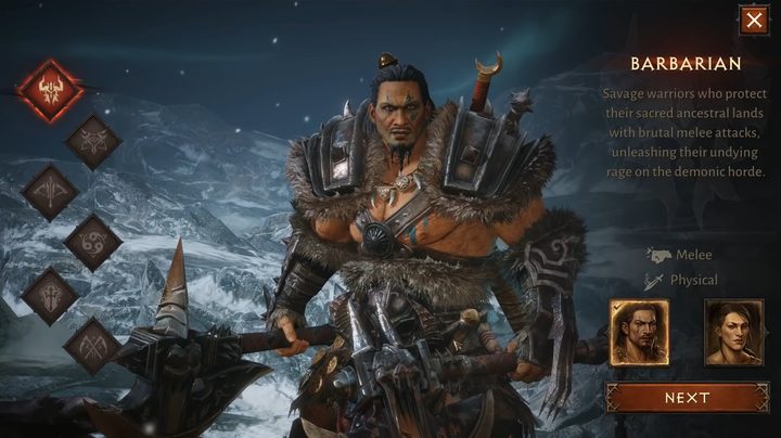 A barbarian in the snow.