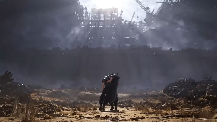 Zack and Cloud approaching Midgar.