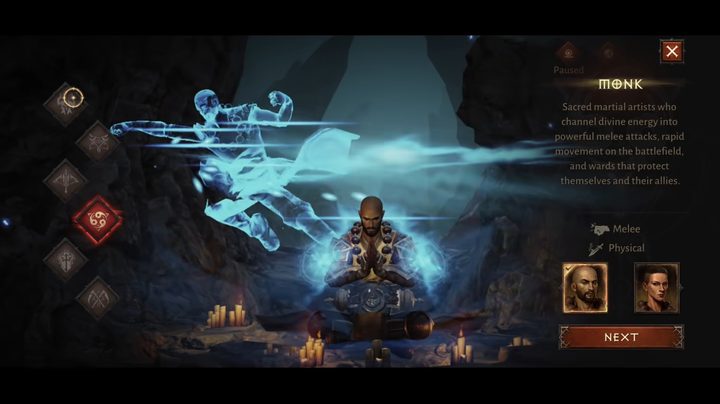A monk meditating.