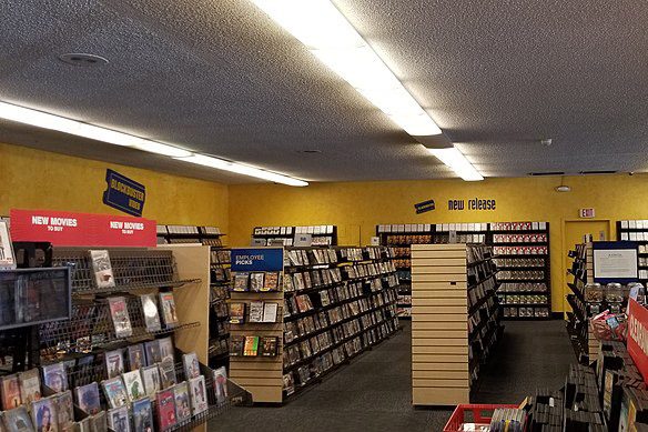Interior of Blockbuster.