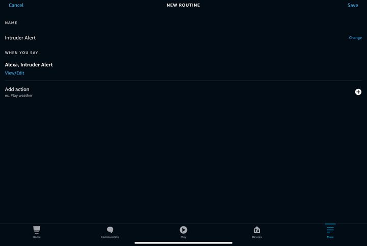 Alexa Intruder Alert Example.