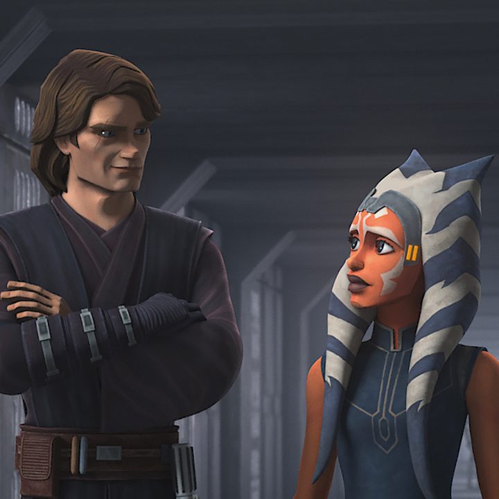 Anakin and Ahsoka in The Clone Wars.