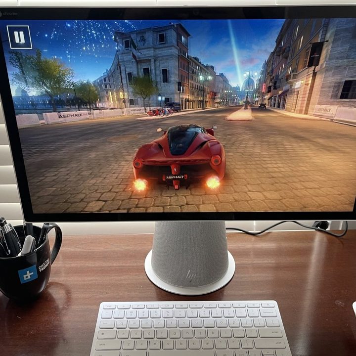 Running Asphalt 9 on a Chromebase.