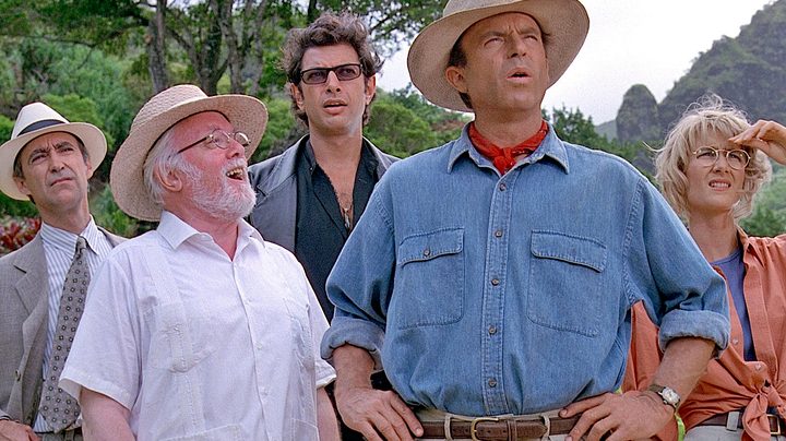 The cast of Steven Spielberg's Jurassic Park.