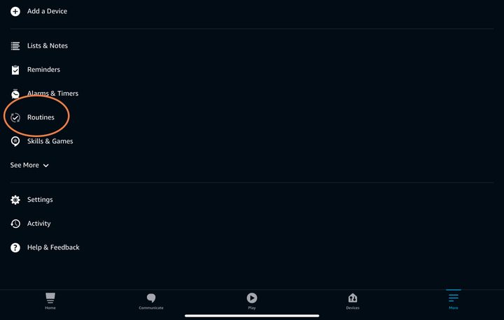 Choose Alexa Routines.