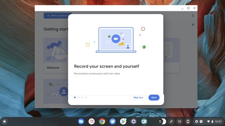 The Screencast app open on ChromeOS.