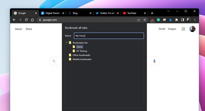 Saving tabs on Google Chrome