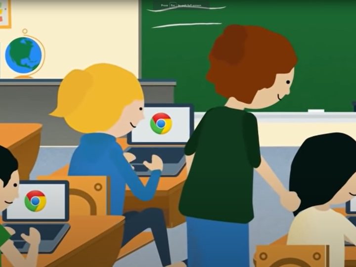 A drawing of Chromebooks in schools.