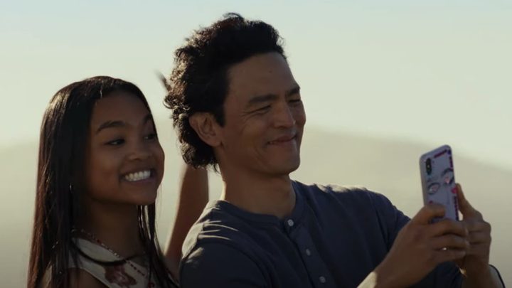 Mia Isaac and John Cho in Don't Make Me Go.