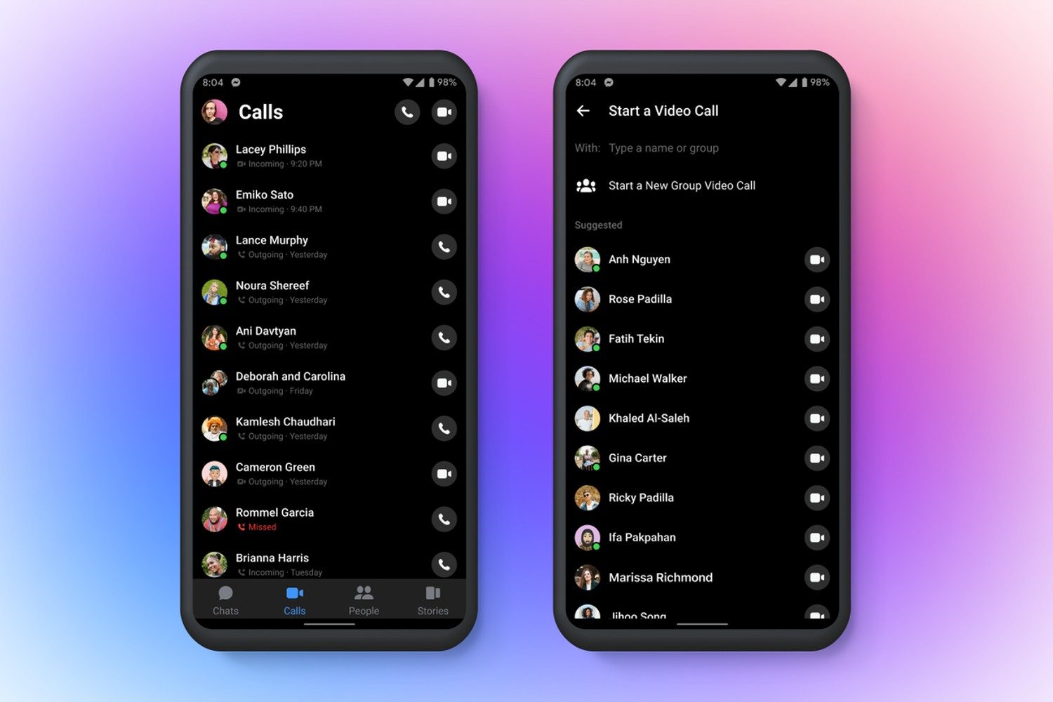 Facebook Messenger app with calling