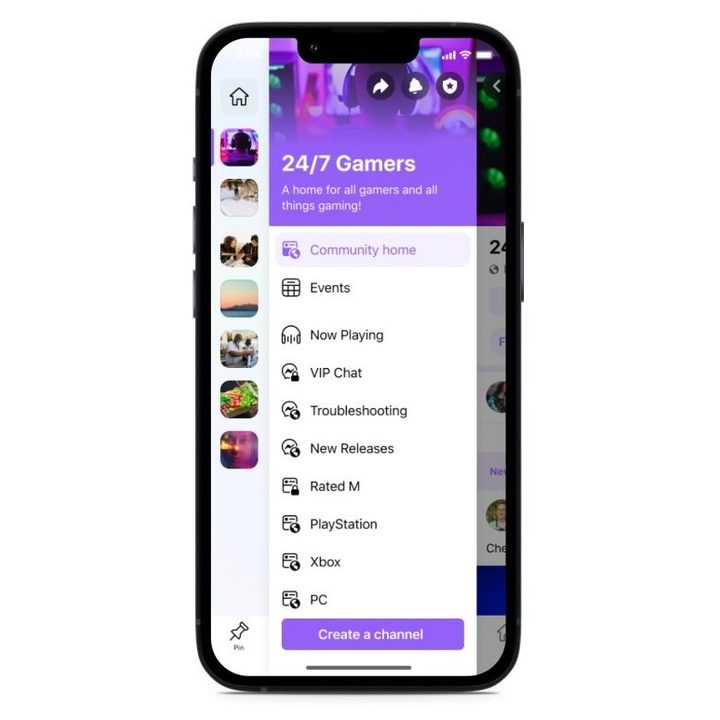 New Facebook Groups in-group menu.