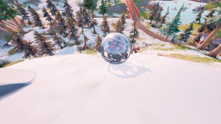 Character inside Baller in Fortnite.