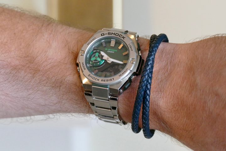 Casio G-Shock GST-B500 worn on a mans wrist.