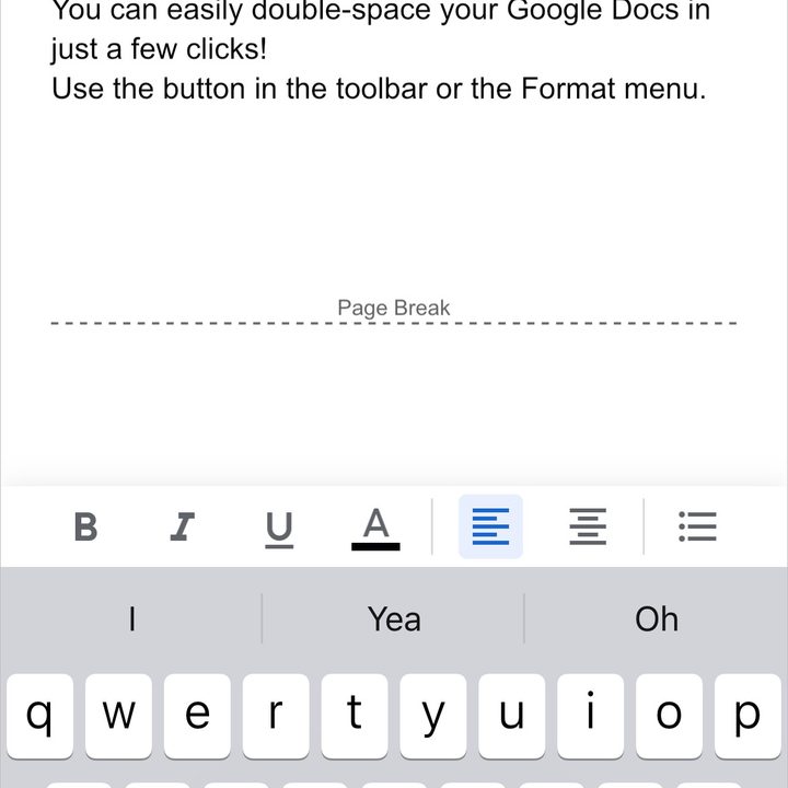 Format icon in Google Docs on iPhone.