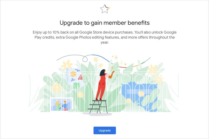 Benefits of the service on Google One's site.