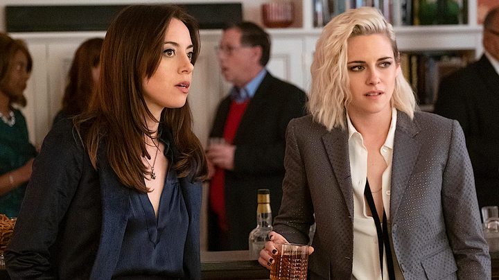 Aubrey Plaza and Kristen Stewart in The Happiest Season.