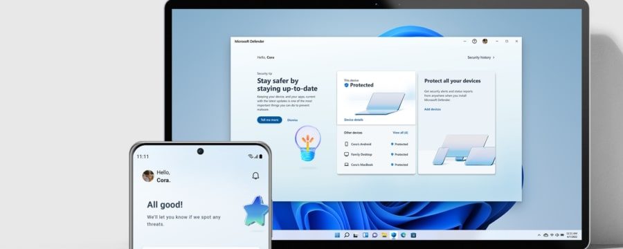 Windows Defender on Android and Windows.
