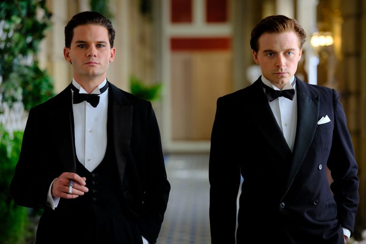 Jeremy Irvine stands next to Jack Lowden in Benediction.