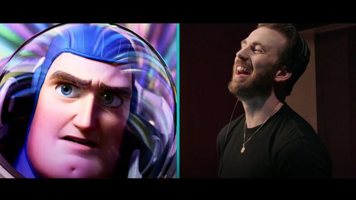 Buzz Lightyear and Chris Evans from Lightyear.