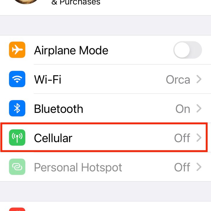 Low Data Mode setup.