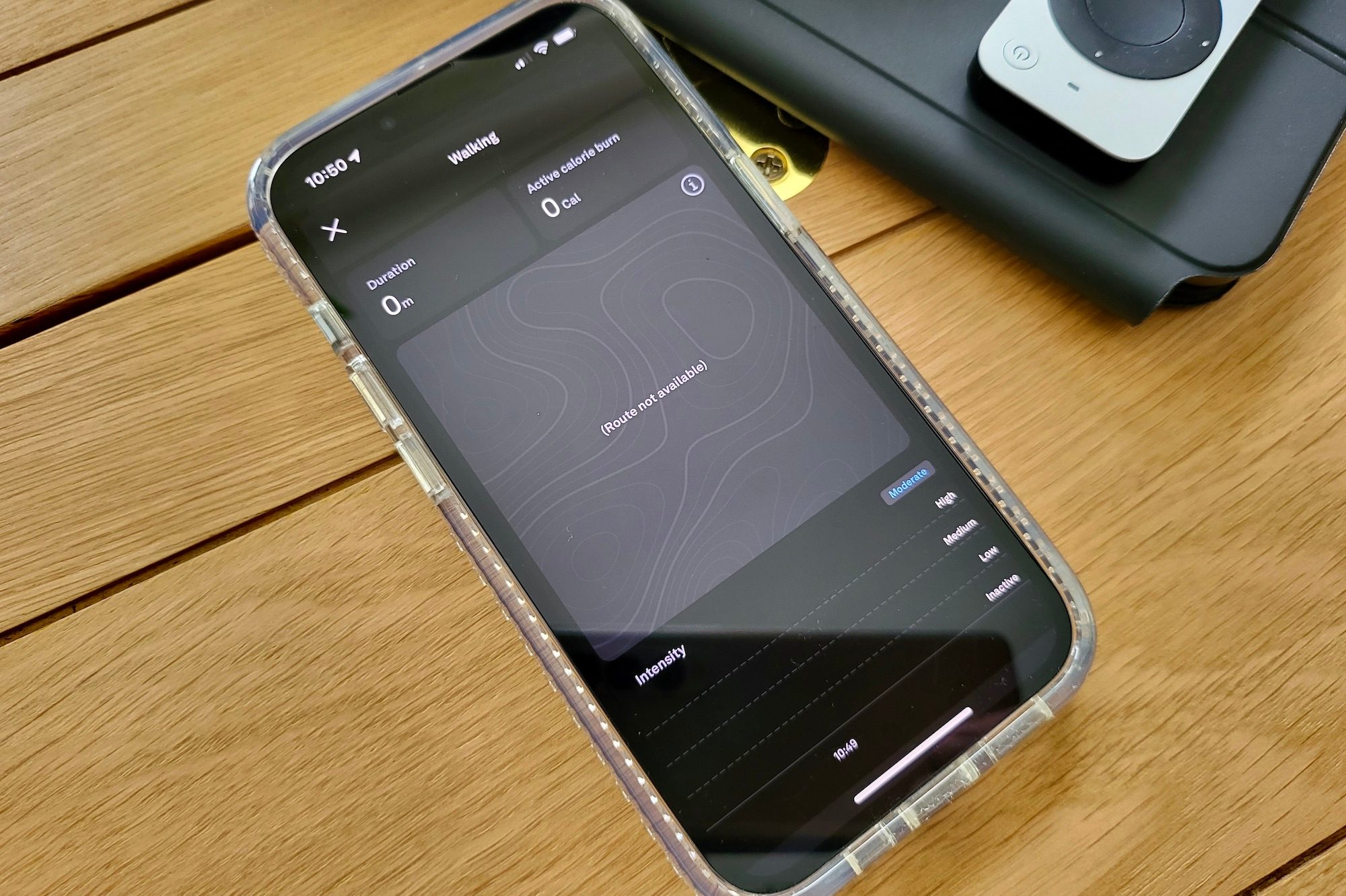 The Workout HR feature in the Oura Ring's iOS app.