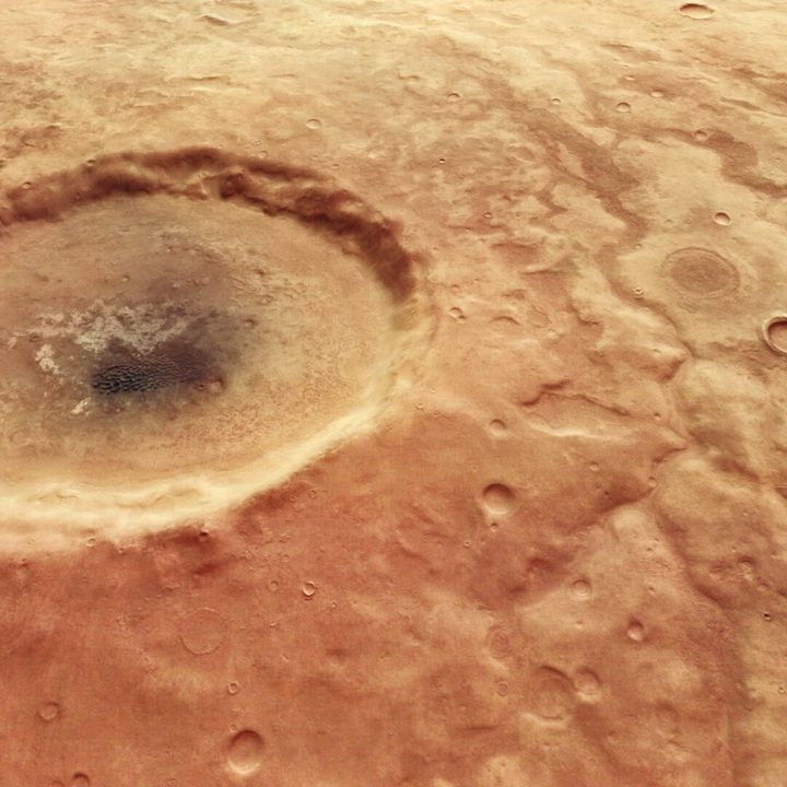 The scarred and colorful landscape that makes up Aonia Terra, an upland region in the southern highlands of Mars.