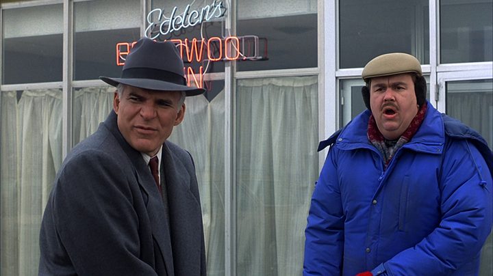 Steve Martin and John Candy in Planes, Trains (1987)