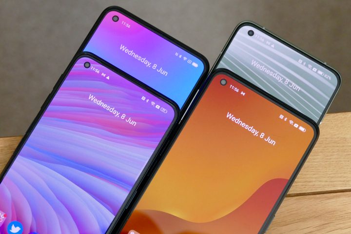 The front selfie cameras on several Realme smartphones.