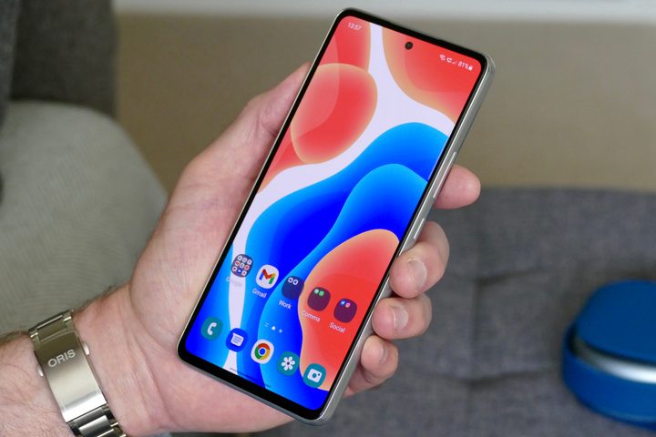 The Samsung Galaxy A53 5G's home screen.