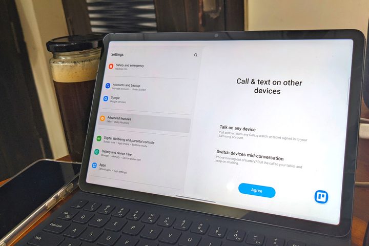 Samsung Galaxy Tab S8 call messages setup