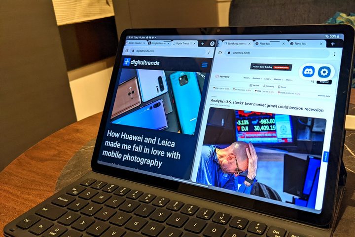 Samsung Galaxy Tab S8 side by side apps
