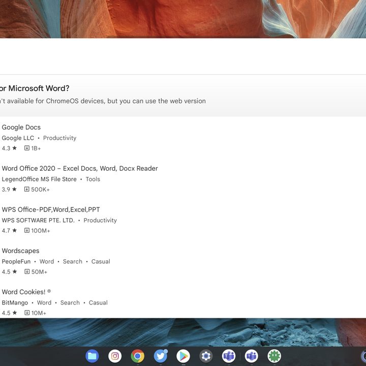 Word not listed in Google Play Store