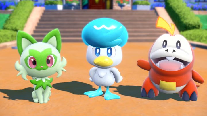 Sprigatito, Fuecoco, and Quaxly.