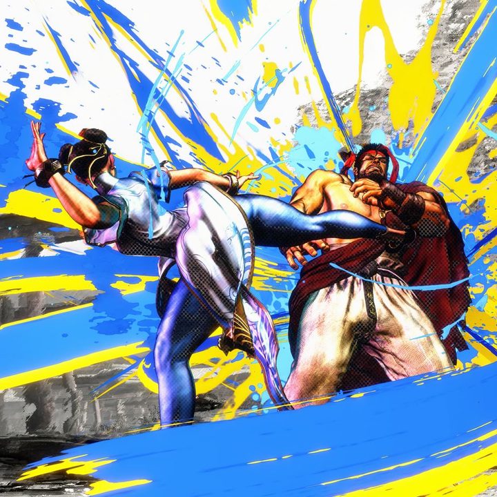 Chun-Li kicks Ryu in Street Fighter 6.