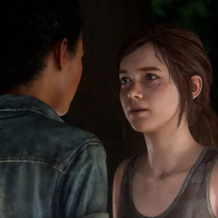 Ellie and Riley look at each other in The Last of Us Part 1's version of Left Behind.