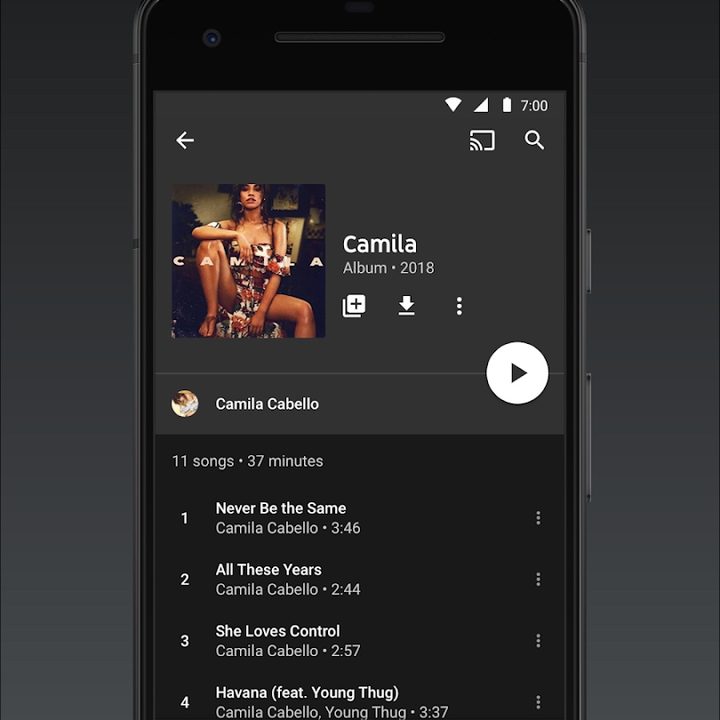 YouTube Music recommendations.