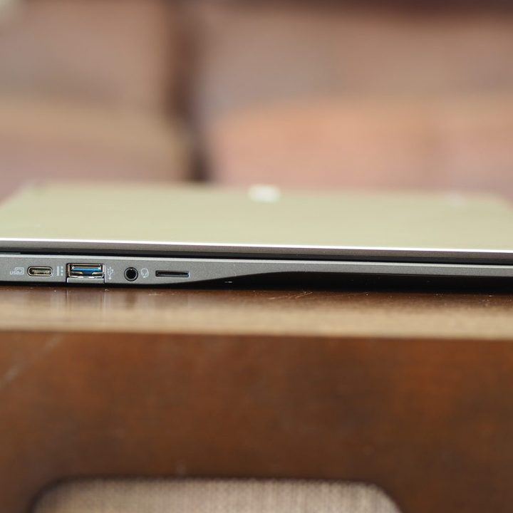 Acer Chromebook Spin 513 left side view showing ports.