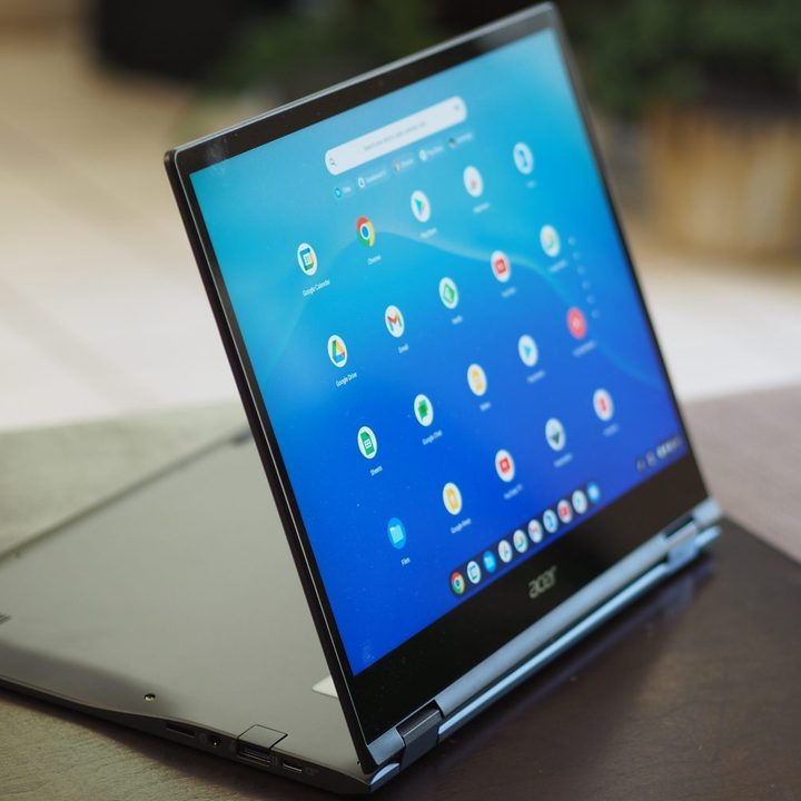 Acer Chromebook Spin 513 media mode showing display.