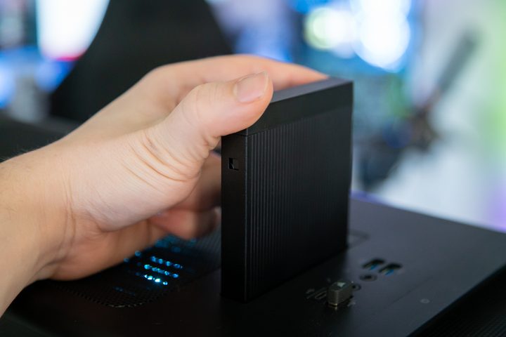 How-swappable hard drive on the Acer Predator Orion 7000.