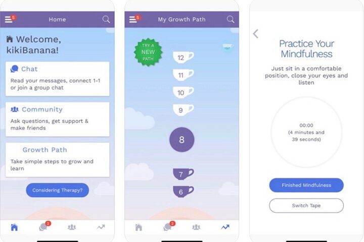 7 Cups app tools.