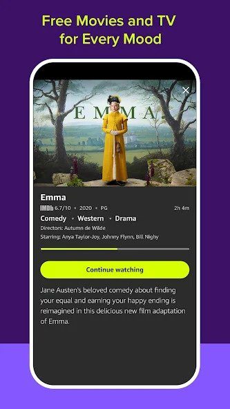 Amazon Freevee app showing free movies and TV.